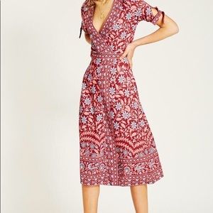 Arnhem Marigold Midi Wrap Dress